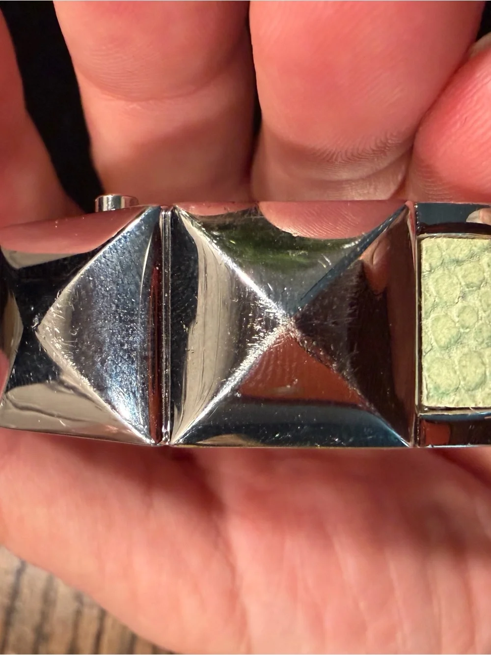 Vince Camuto Silver-Tone Bracelet with Mint Green Inlay